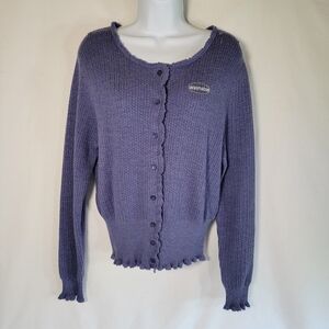 NWT Pendleton Purple Merino Wool Blend Knit Cardigan Sweater Womens Large